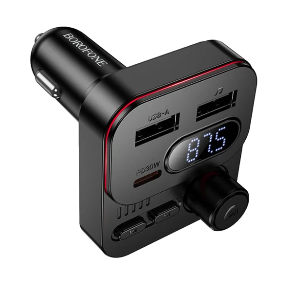 Трансмитер Borofone FM Transmitter ,BC61, Ocean, 2xUSB+Type C, PD, 45W, черен 2
