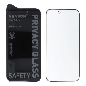 Стъклен протектор Veason 6D Pro Full Glue Privacy за iPhone 18 Pro, черен