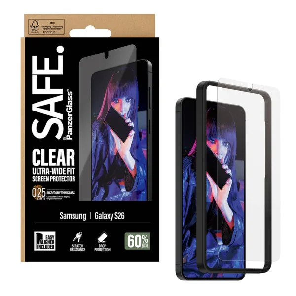 Glass protector SAFE for Samsung Galaxy S26, UWF, transparent 1