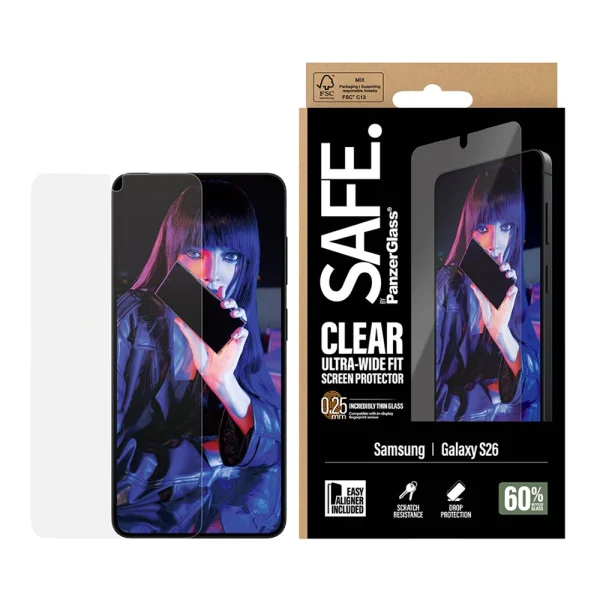 Glass protector SAFE for Samsung Galaxy S26, UWF, transparent 2