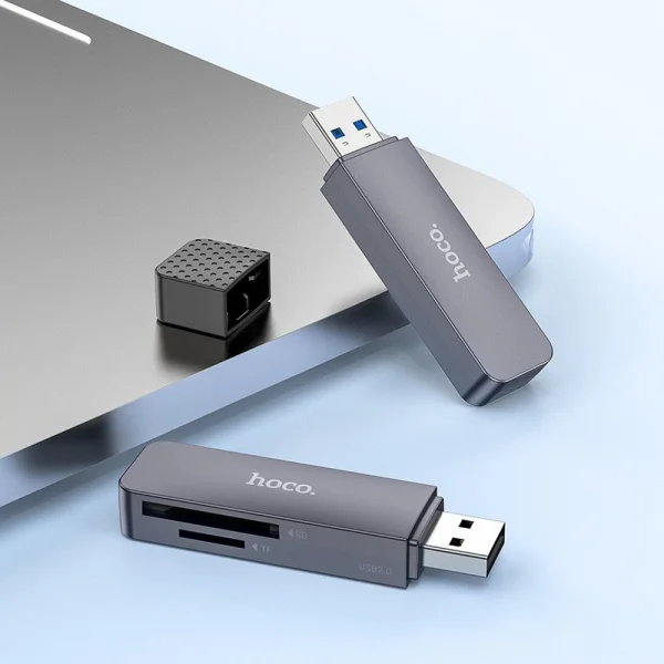 Четец за карти HOCO HB45, 2 in 1, USB A 2.0, Сив 4