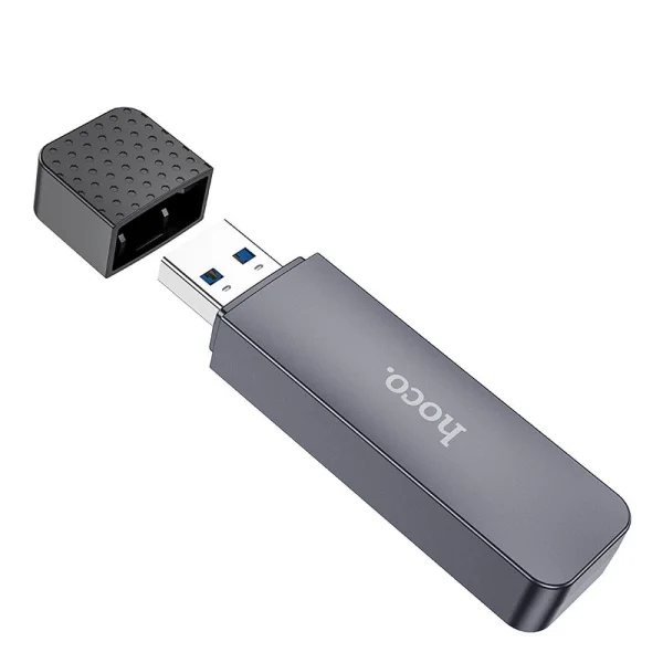 Четец за карти HOCO HB45, 2 in 1, USB A 2.0, Сив 3