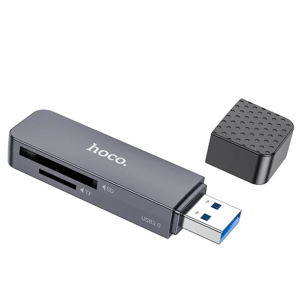 Четец за карти HOCO HB45, 2 in 1, USB A 2.0, Сив 2