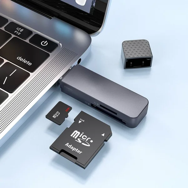 Четец за карти HOCO HB45, 2 in 1, USB A 2.0, Сив 5