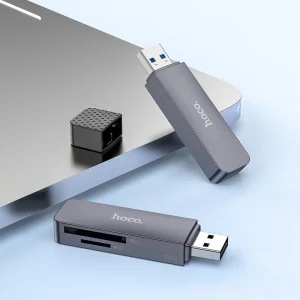 Четец за карти HOCO HB45, 2 in 1, USB A 2.0, Сив 4