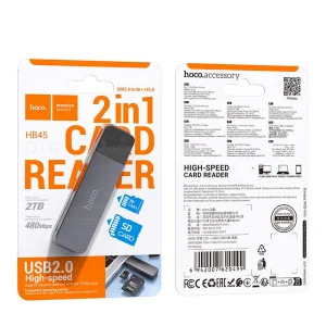 Четец за карти HOCO HB45, 2 in 1, USB A 2.0, Сив 6