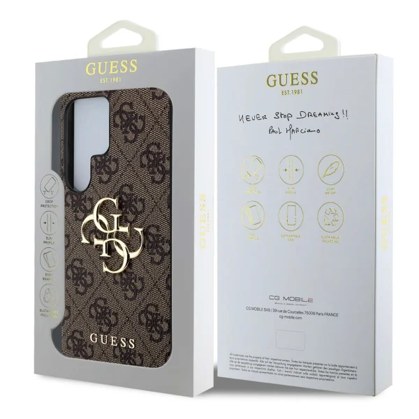 Калъф GUESS, PU 4G Metal Logo за Samsung Galaxy S25 Ultra, GUHCS25L4GMGBR, Кафяв 5