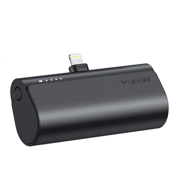 Универсална външна батерия Veger W0556P PlugOn 5000mah lightning PD 20W, черен 1