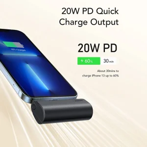 Универсална външна батерия Veger W0556P PlugOn 5000mah lightning PD 20W, черен 3
