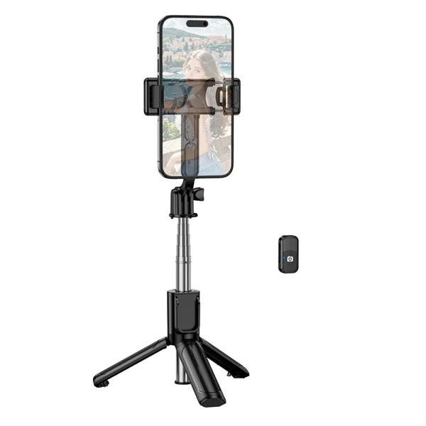 Селфи стик с трипод BOROFONE BY14 Graceful Bluetooth + Tripod (remote control), черен 1