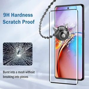 Стъклен протектор HD Full за Motorola Signature 5G / Moto X70 Air Pro 5G, черен 4