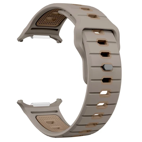 Силиконова каишка Band за Samsung Galaxy Watch Ultra 47mm, кафяв-бежов 4