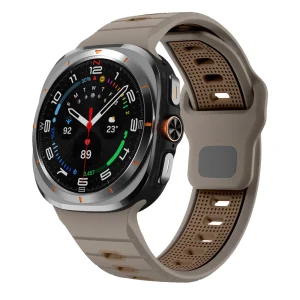 Силиконова каишка Band за Samsung Galaxy Watch Ultra 47mm, кафяв-бежов