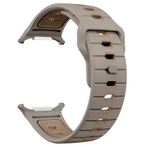 Силиконова каишка Band за Samsung Galaxy Watch Ultra 47mm, кафяв-бежов 4
