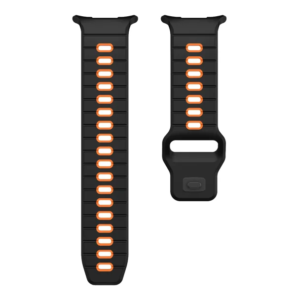 Силиконова каишка Band за Samsung Galaxy Watch Ultra 47mm, оранжев-черен 5