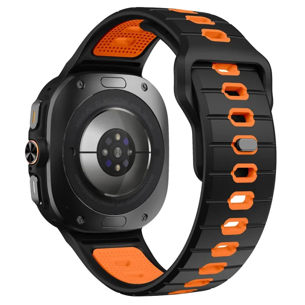 Силиконова каишка Band за Samsung Galaxy Watch Ultra 47mm, оранжев-черен 2