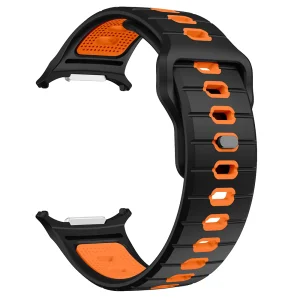 Силиконова каишка Band за Samsung Galaxy Watch Ultra 47mm, оранжев-черен 4
