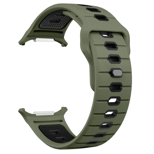 Силиконова каишка Band за Samsung Galaxy Watch Ultra 47mm, зелен-черен 4