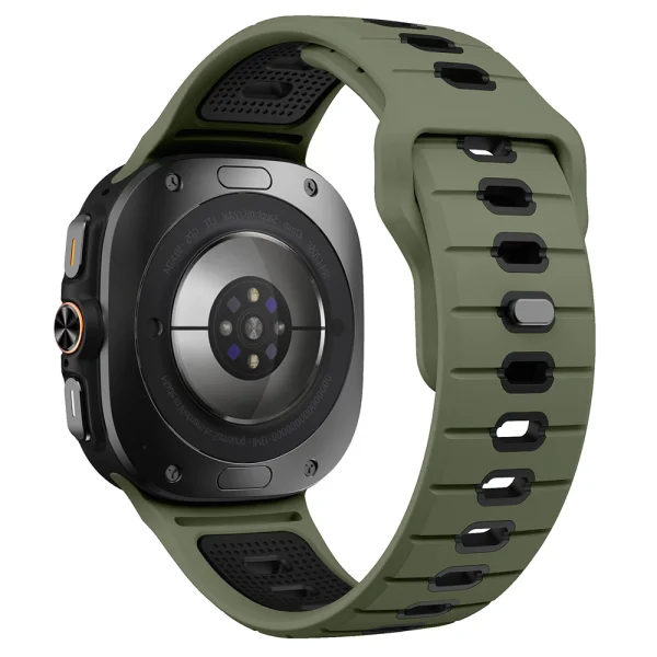 Силиконова каишка Band за Samsung Galaxy Watch Ultra 47mm, зелен-черен 2