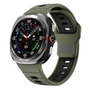 Силиконова каишка Band за Samsung Galaxy Watch Ultra 47mm, зелен-черен