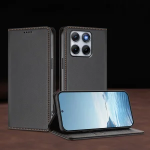 Калъф тефтер Leather Wallet Stand за Motorola Edge 70 Fusion+ 5G / Edge 70 Fusion 5G, черен 5