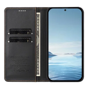 Калъф тефтер Leather Wallet Stand за Motorola Edge 70 Fusion+ 5G / Edge 70 Fusion 5G, черен 3