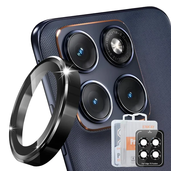 Стъклен протектор за камера ENKAY за Motorola Edge 70 Fusion+ 5G / Edge 70 Fusion 5G (lens only), черен 1