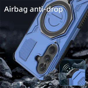 Удароустойчив калъф Rotating Metal Kickstand за Samsung Galaxy A57 5G, син 3