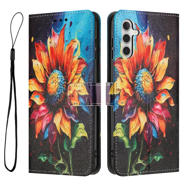 Wallet case Pattern Printing for Samsung Galaxy A57 5G, sunflower 1