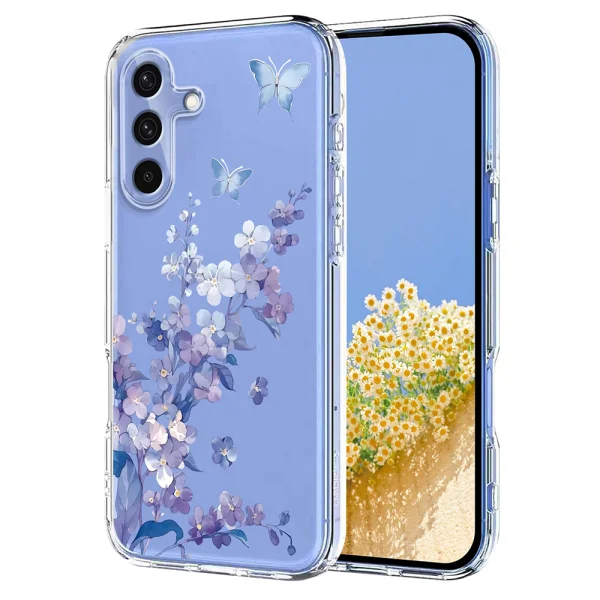 Silicone case Pattern Printing for Samsung Galaxy A57 5G, purple flower 1