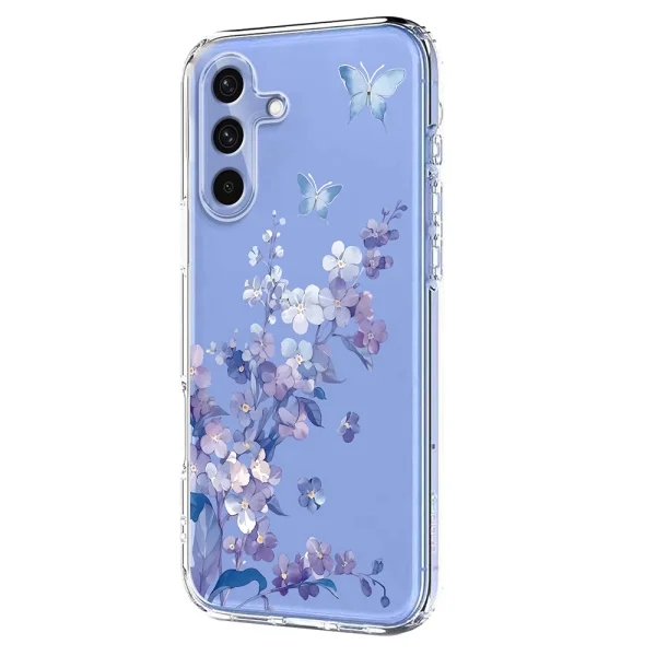 Silicone case Pattern Printing for Samsung Galaxy A57 5G, purple flower 2