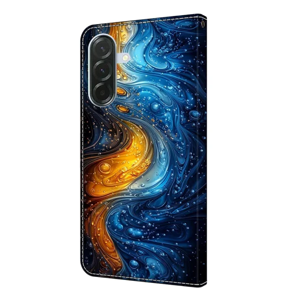 Калъф тефтер Pattern Printing за Samsung Galaxy A57 5G, черен-син 2