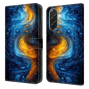 Калъф тефтер Pattern Printing за Samsung Galaxy A57 5G, черен-син 3