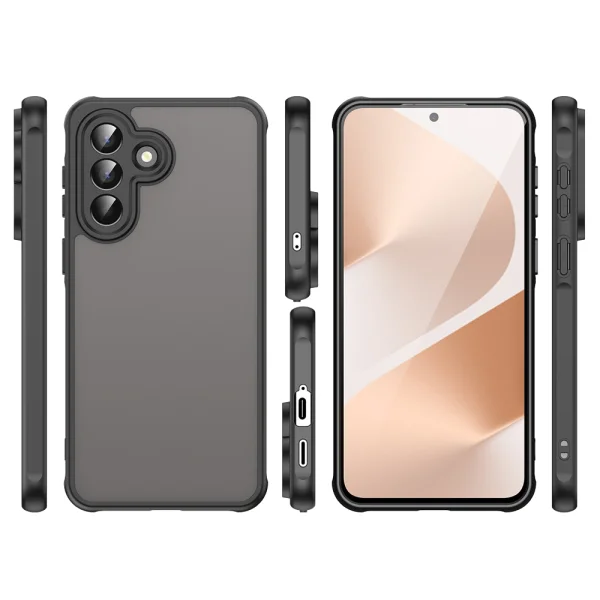 Shockproof case Frosted Translucent Drop-Proof for Samsung Galaxy A57 5G, black 3