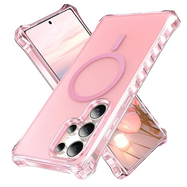 Wavy Magnetic Case for Samsung Galaxy S26 Ultra, pink 2