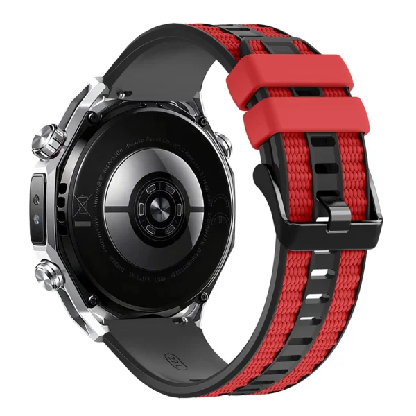 Силиконова каишка 22mm за Huawei Watch GT 6/6 Pro/5/5 Pro 46mm, червен-черен 2