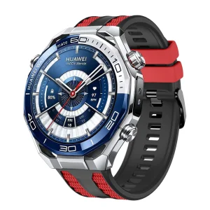 Силиконова каишка 22mm за Huawei Watch GT 6/6 Pro/5/5 Pro 46mm, червен-черен