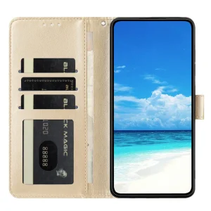 PU Leather Wallet Case for Samsung Galaxy S26 Plus, gold 4