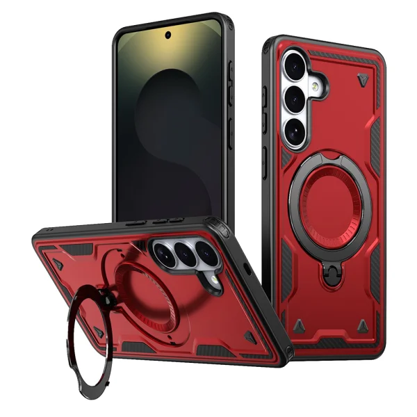 Силиконов калъф Magnetic Kickstand за Samsung Galaxy S26 Plus, червен 1