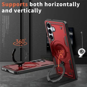 Силиконов калъф Magnetic Kickstand за Samsung Galaxy S26 Plus, червен 3
