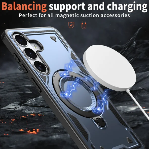Силиконов калъф Magnetic Kickstand за Samsung Galaxy S26 Plus, син 2