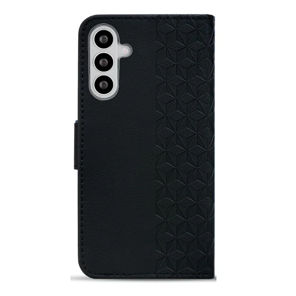 Калъф тефтер Leather Wallet Rhombus за Samsung Galaxy S26 Plus, черен 2