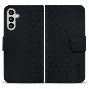 Калъф тефтер Leather Wallet Rhombus за Samsung Galaxy S26 Plus, черен 3