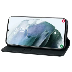 Калъф тефтер Leather Wallet Rhombus за Samsung Galaxy S26 Plus, черен 6