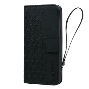 Калъф тефтер Leather Wallet Rhombus за Samsung Galaxy S26 Plus, черен