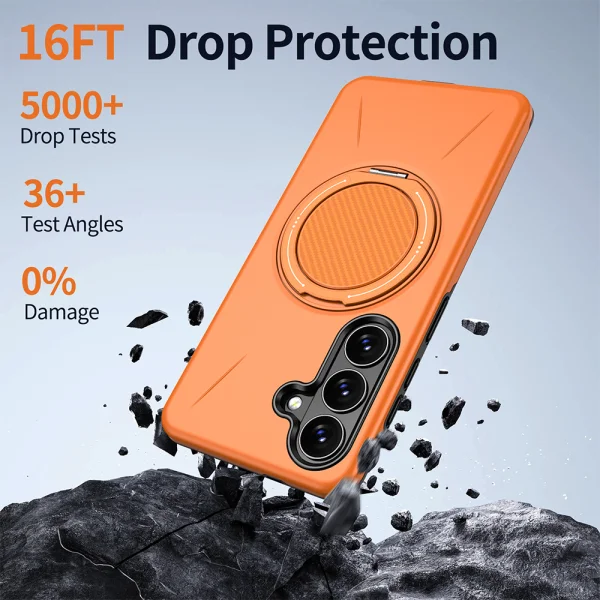 Silicone case Kickstand Magnetic for Samsung Galaxy S26 Plus, orange 4