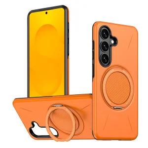 Силиконов калъф Kickstand Magnetic за Samsung Galaxy S26 Plus, оранжев