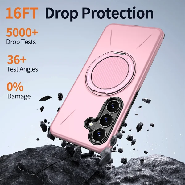 Силиконов калъф Kickstand Magnetic за Samsung Galaxy S26 Plus, розов 3