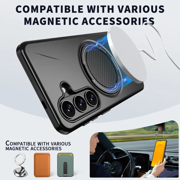 Силиконов калъф Kickstand Magnetic за Samsung Galaxy S26 Plus, черен 3