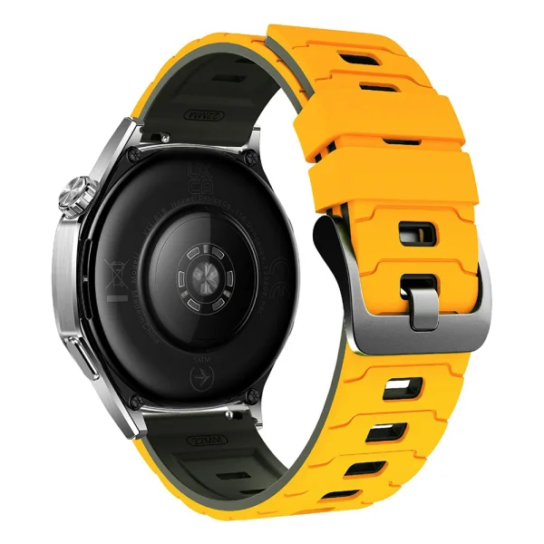 Силиконова каишка 22mm за Huawei Watch GT 6/6 Pro/5/5 Pro  46mm, жълт-черен 2